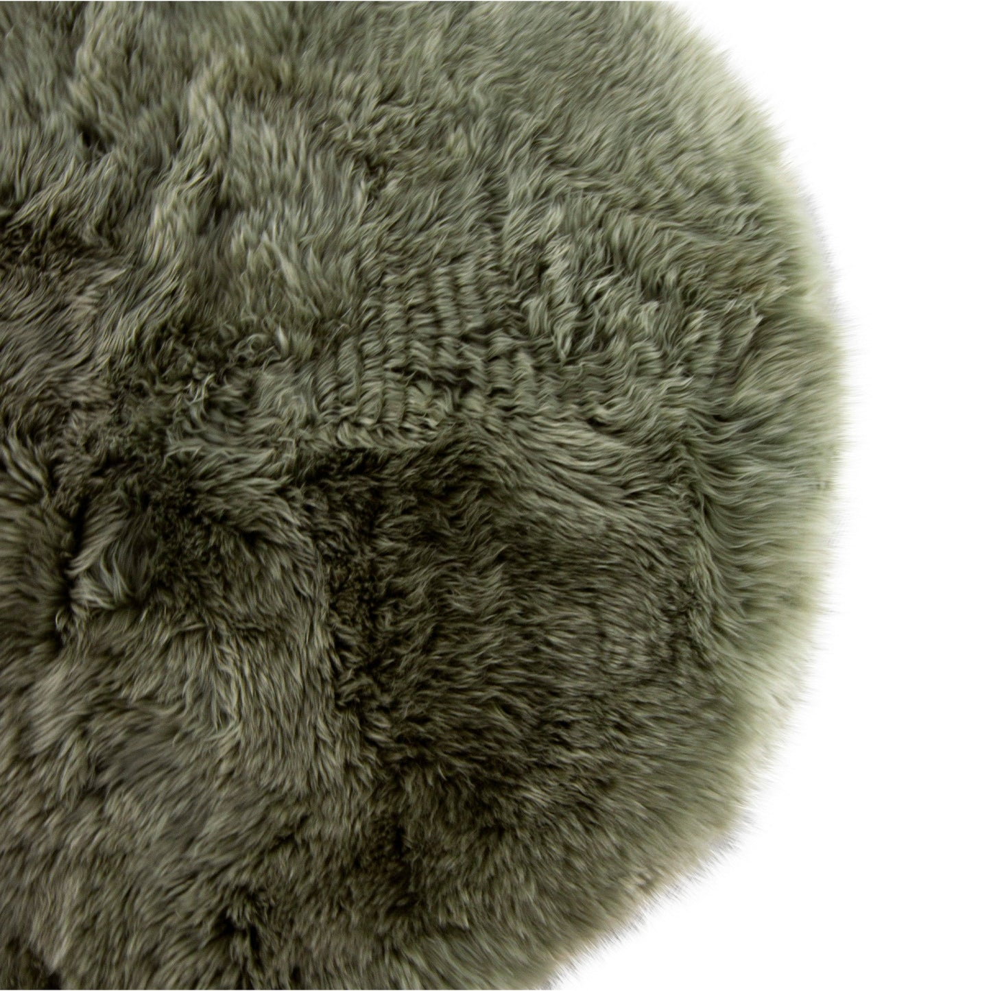 Tapis rond en peau de mouton - Sauge - 120 cm