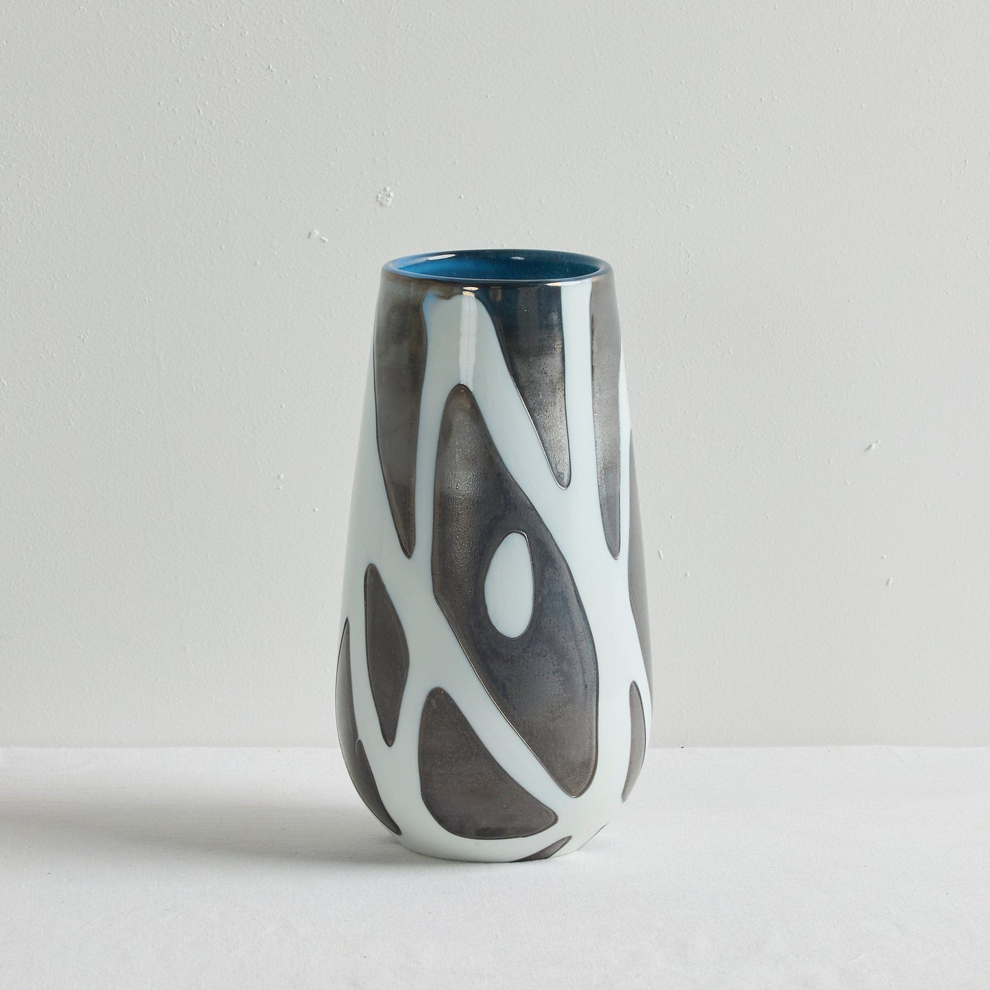 Vase en verre Keaton - Blanc/Étain