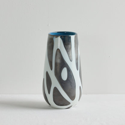 Vase en verre Keaton - Blanc/Étain