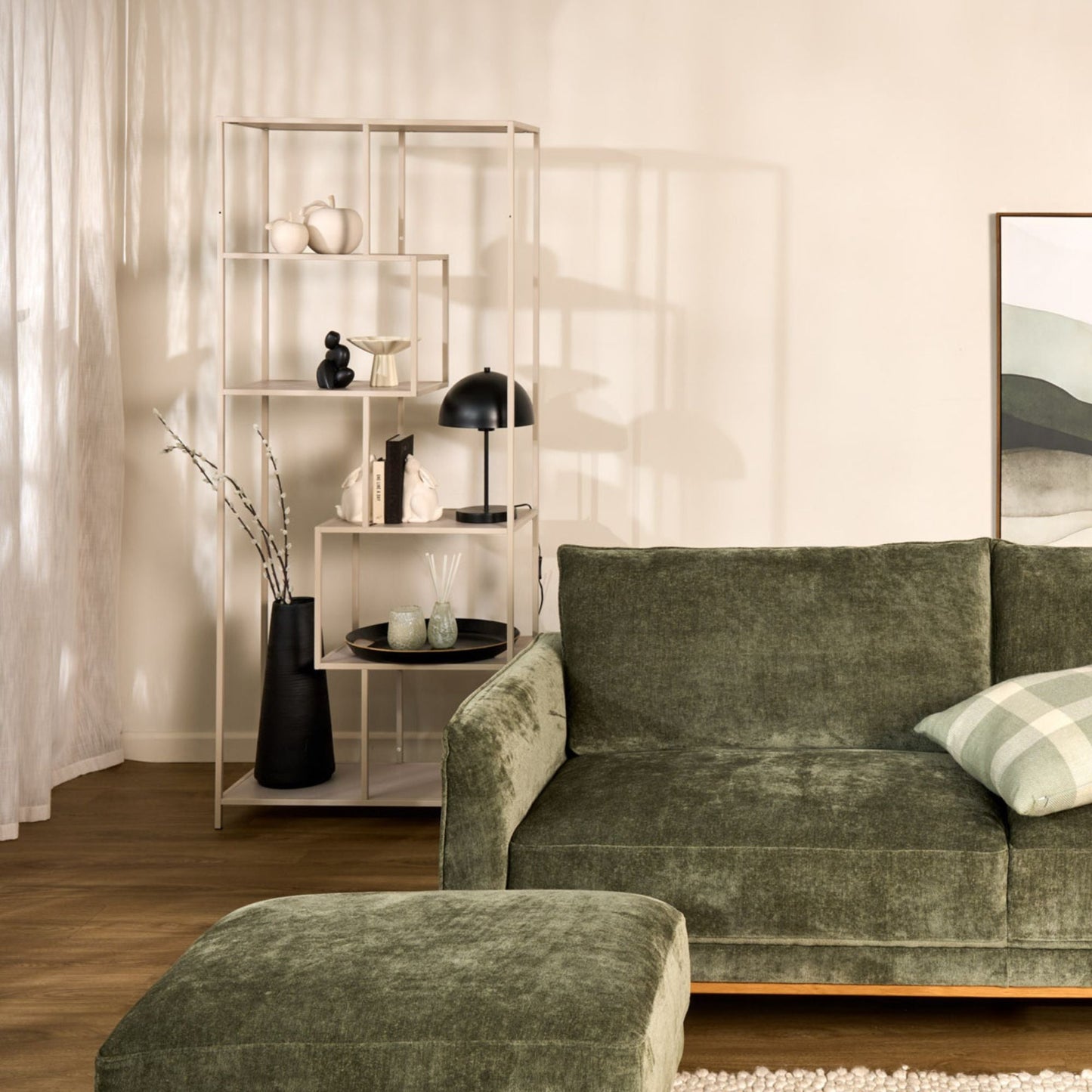 Étagère asymétrique Eliot - Gris-beige - Haute