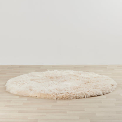 Tapis rond en peau de mouton - Sable - 160 cm