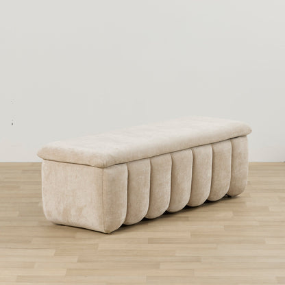 Pouf de rangement Trento - Naturel