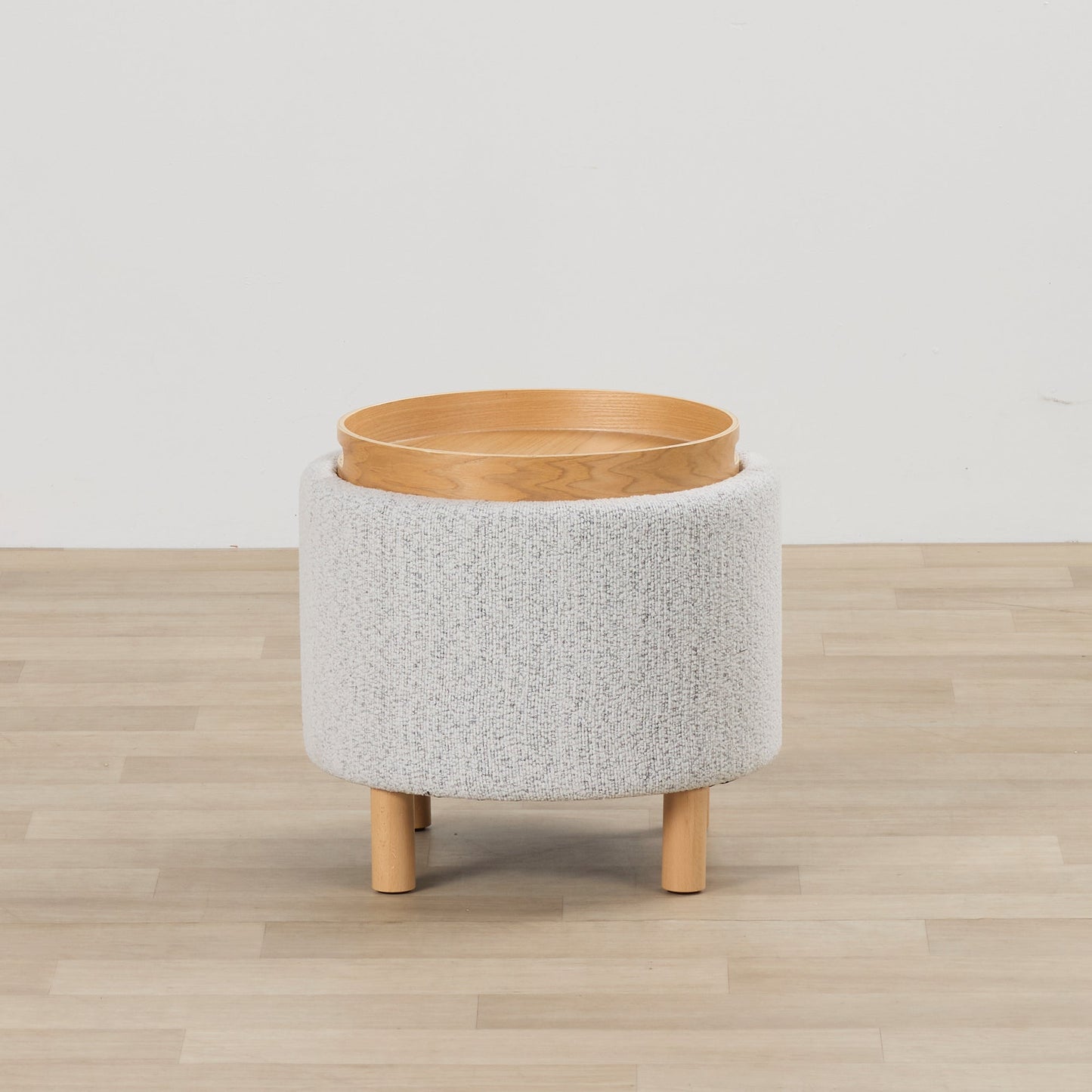Pouf à plateau - Gris clair