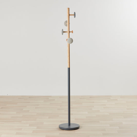 Porte-manteau Mid C - Noir/Naturel/Gris