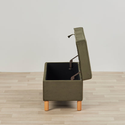 Pouf de rangement - Vert olive