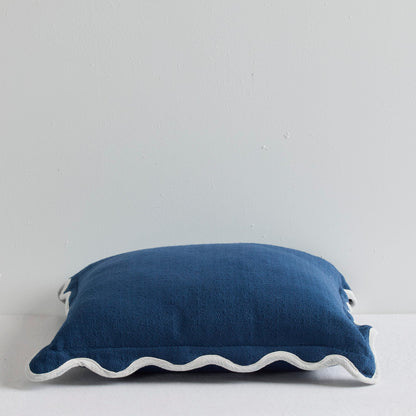 Coussin perle - Bleu foncé/Blanc - 50x50cm