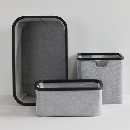 Panier rectangulaire Tyg - Gris/Noir Grand
