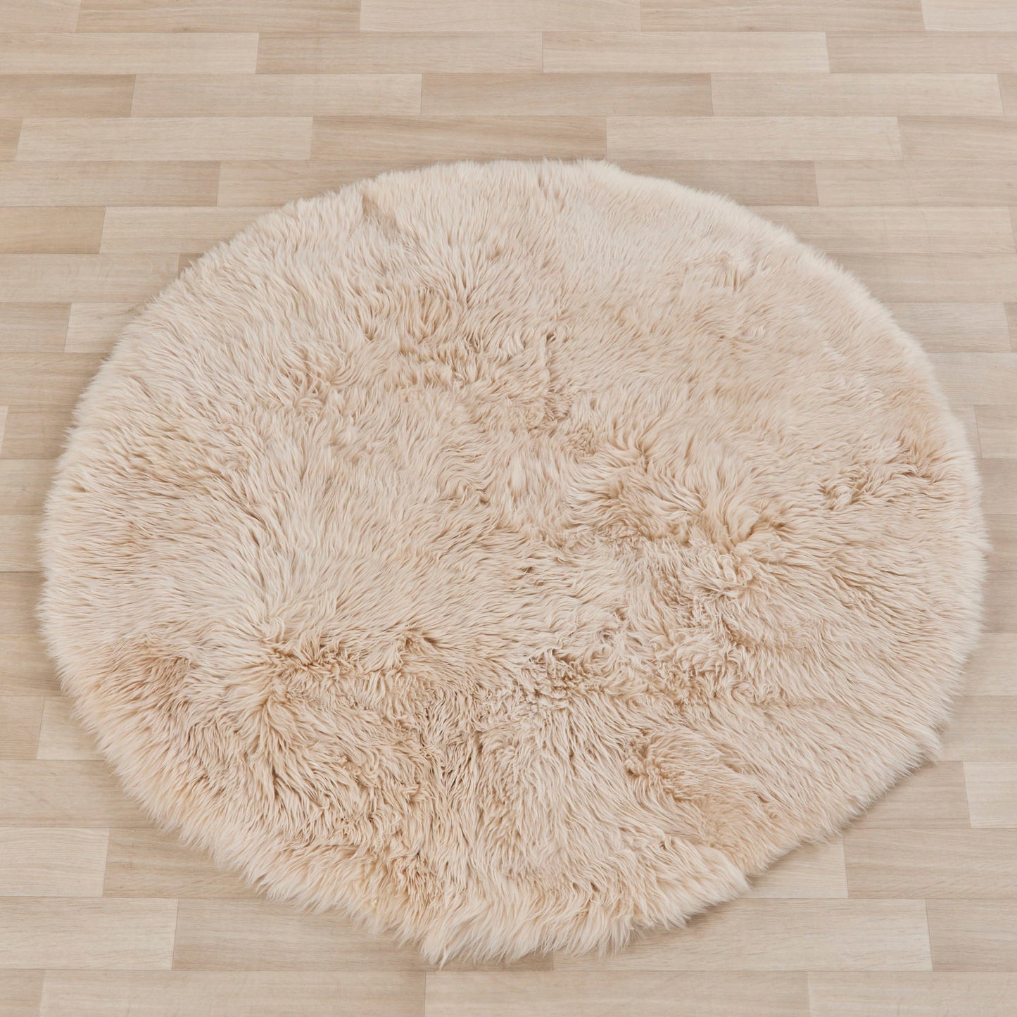 Tapis rond en peau de mouton - Sable - 160 cm