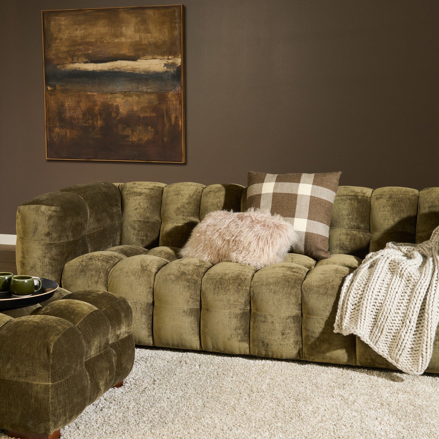 Canapé 3 places Tiber - Vert olive