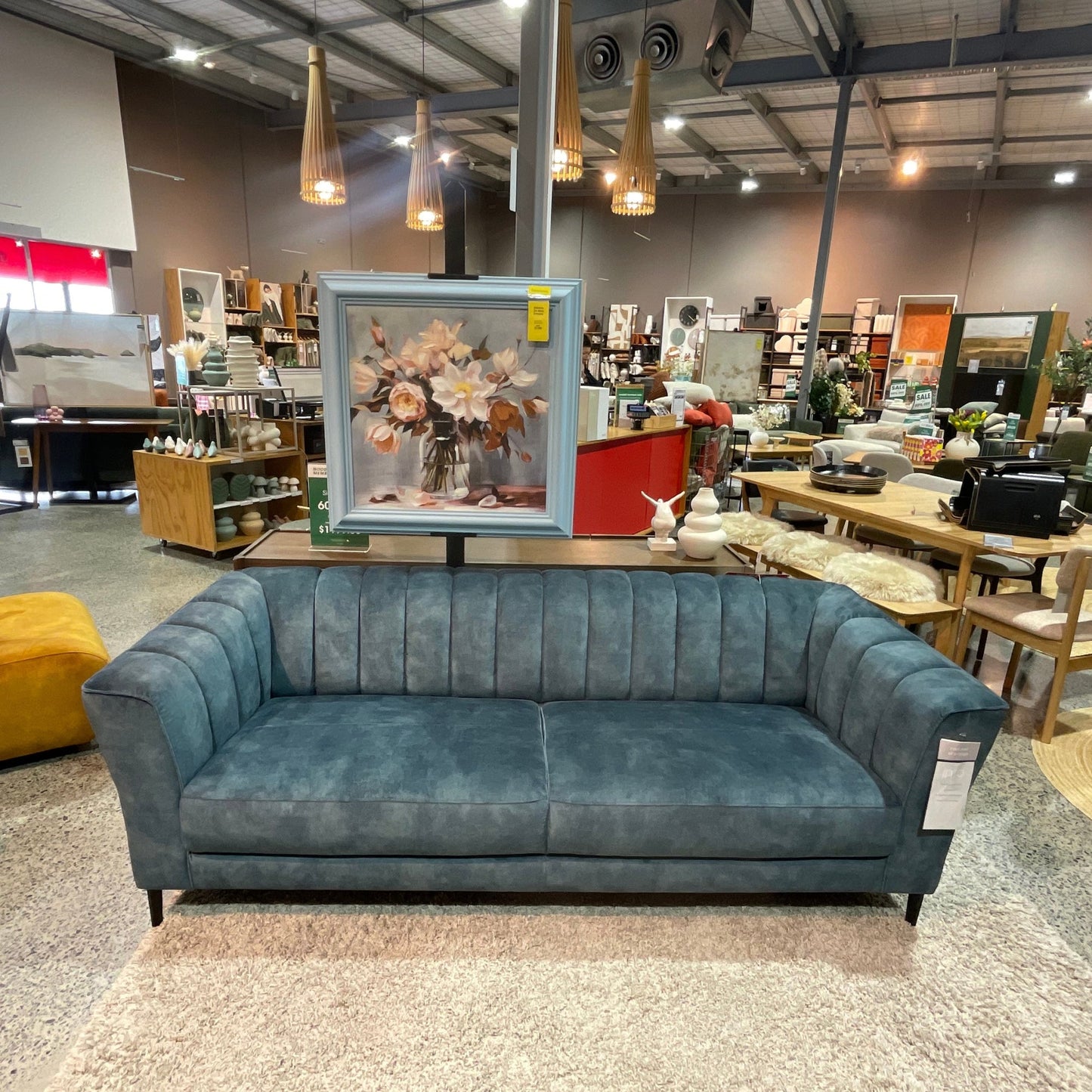 Canapé 3 places Fabian - Indigo - Modèle d'exposition