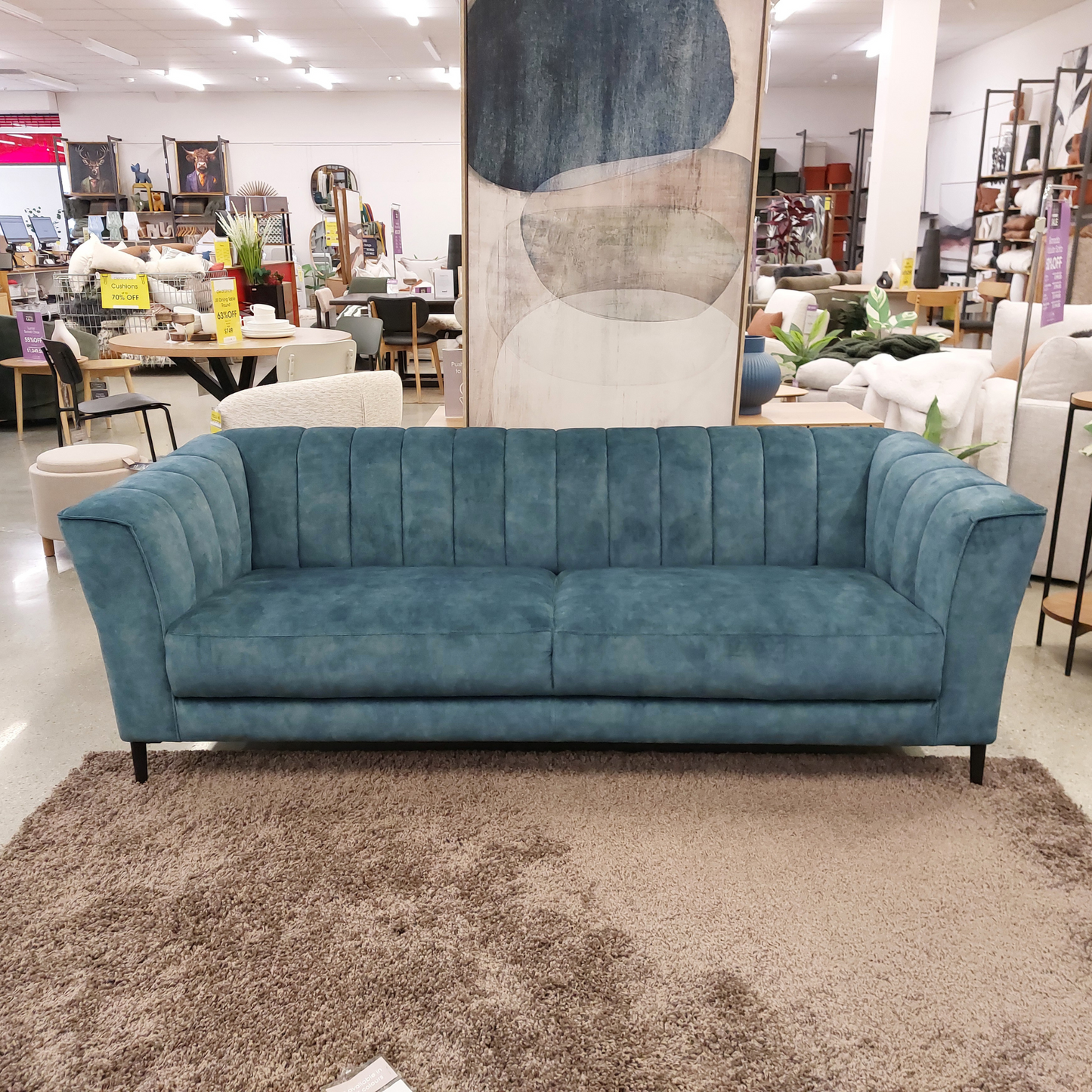 Canapé 3 places Fabian - Indigo - Modèle d'exposition