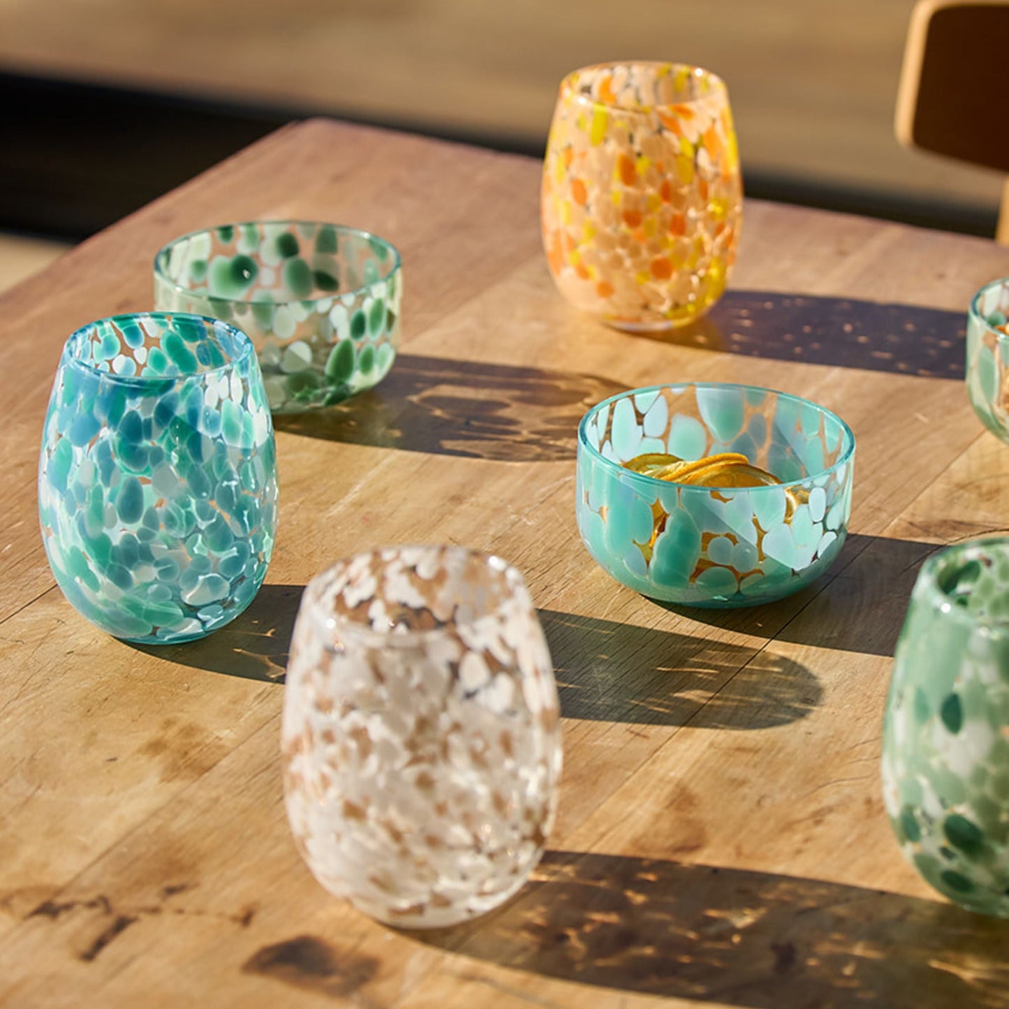 Verres sans pied Vitti - Bleu sarcelle