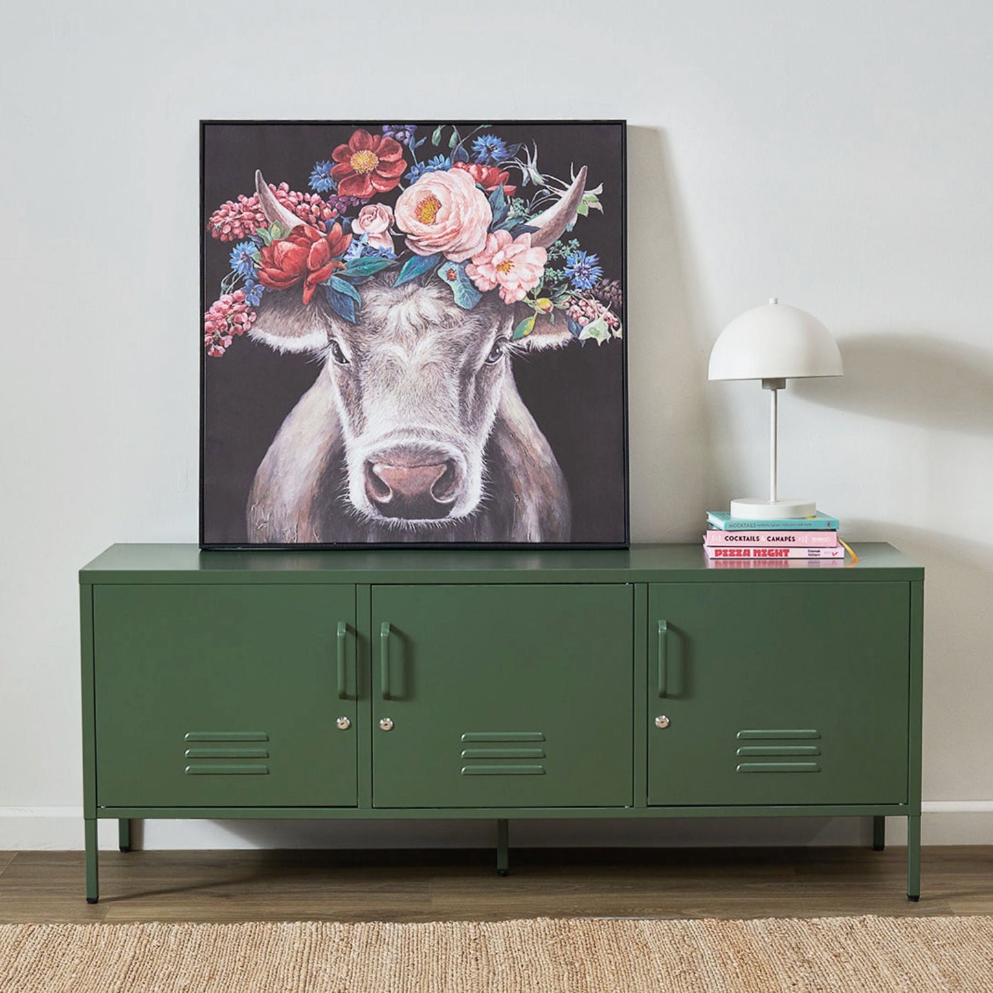 Illustration de vache fleurie