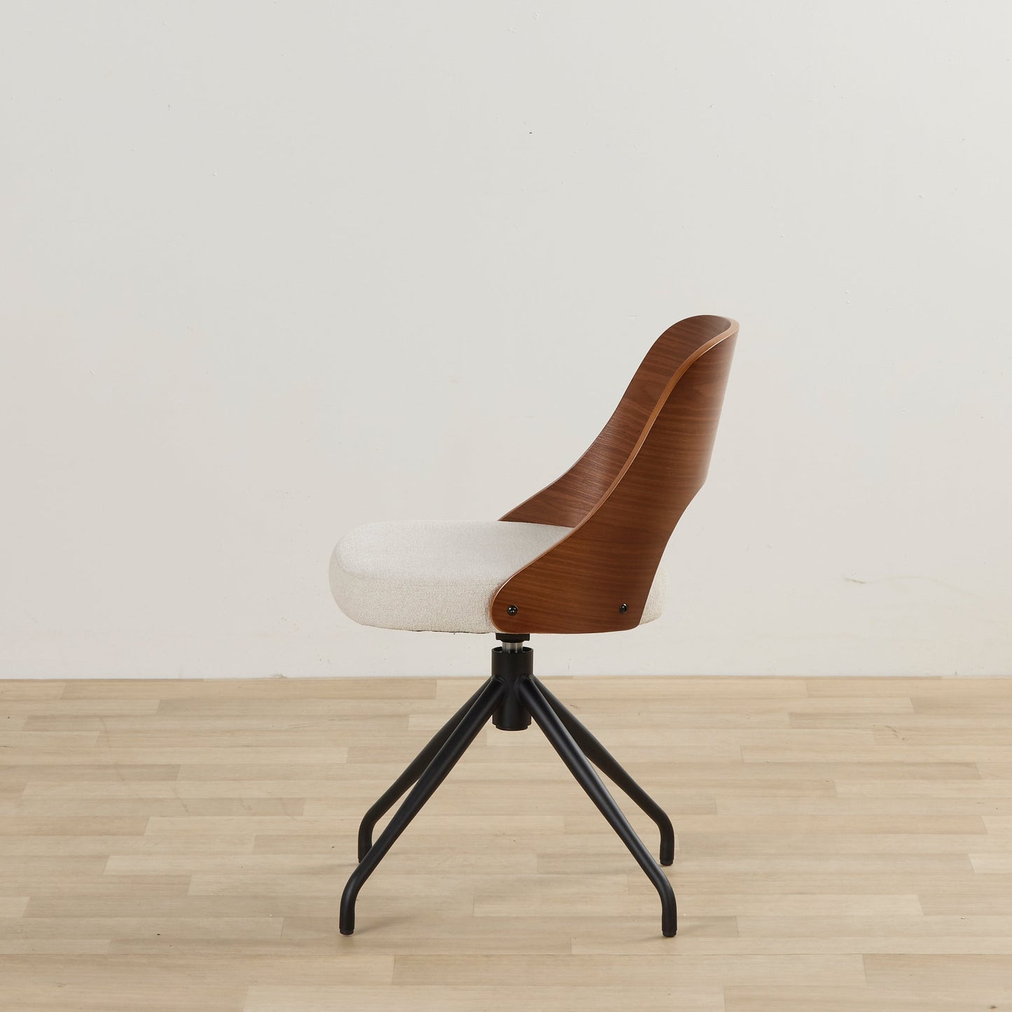 Fauteuil pivotant Adoni - Noyer/Beige