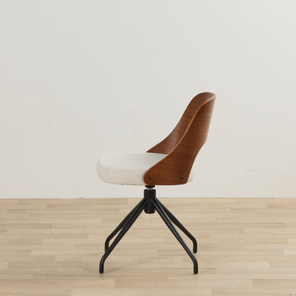 Fauteuil pivotant Adoni - Noyer/Beige