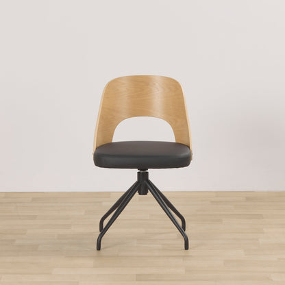 Fauteuil pivotant Adoni - Chêne/Noir