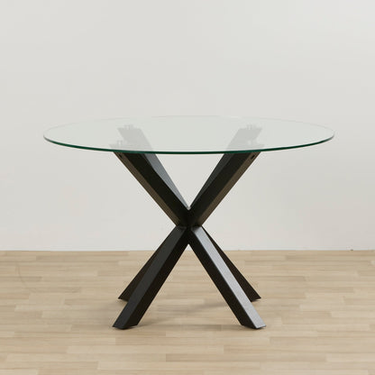 Table de salle à manger ronde Gladstone - Noir/Verre