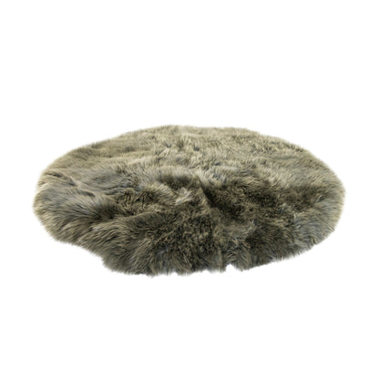 Tapis rond en peau de mouton - Sauge - 120 cm