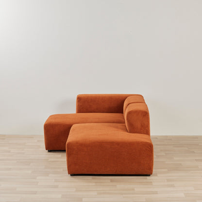 Méridienne gauche Finnian 2 places - Orange brûlé