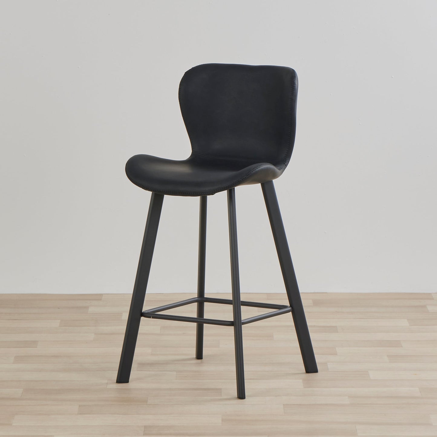 Tabouret de bar Sala en polyuréthane - Noir/Noir