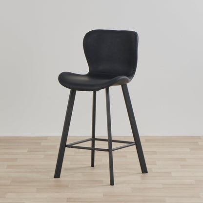 Tabouret de bar Sala en polyuréthane - Noir/Noir