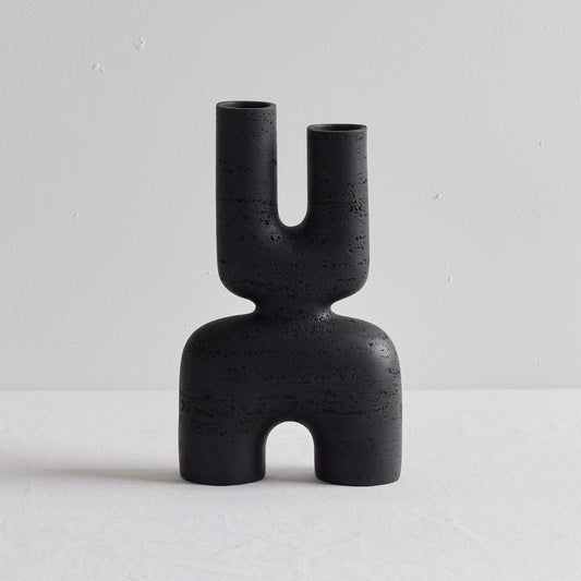 Vase brutaliste - Noir