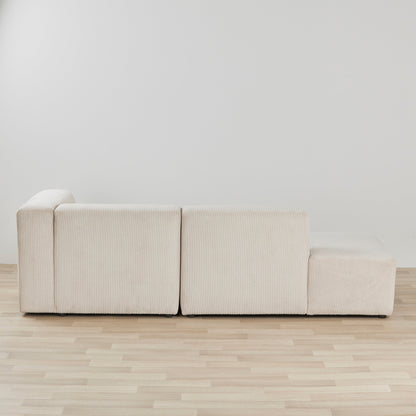 Méridienne Finnian 2 places à droite - Blanc cassé