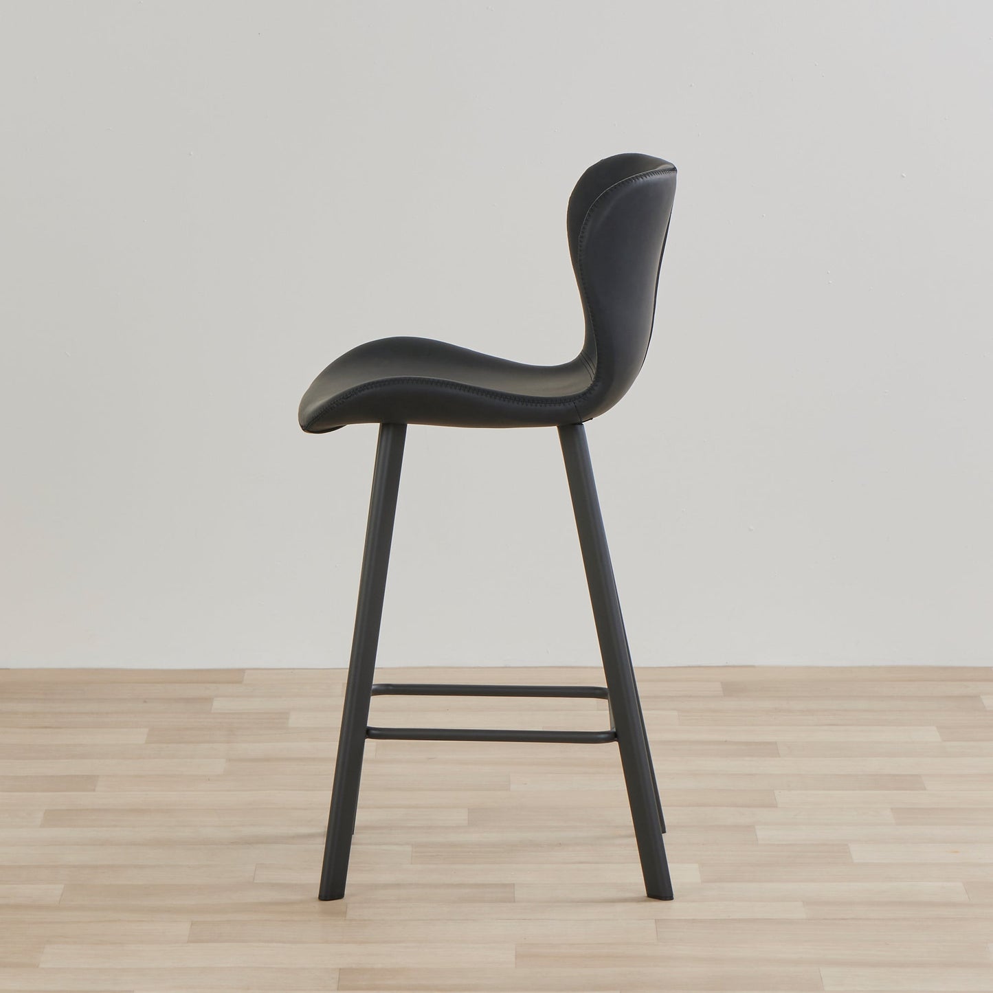 Tabouret de bar Sala en polyuréthane - Noir/Noir