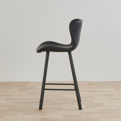 Tabouret de bar Sala en polyuréthane - Noir/Noir