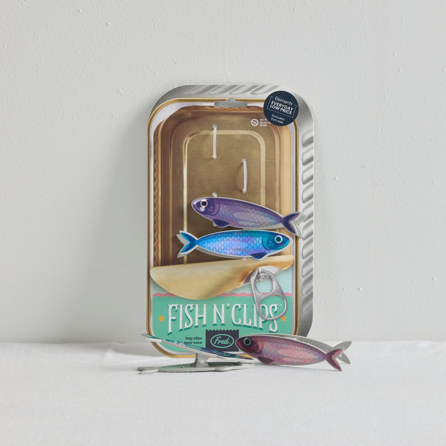 Fish n Clips - Ensemble de 4 pinces à sacs