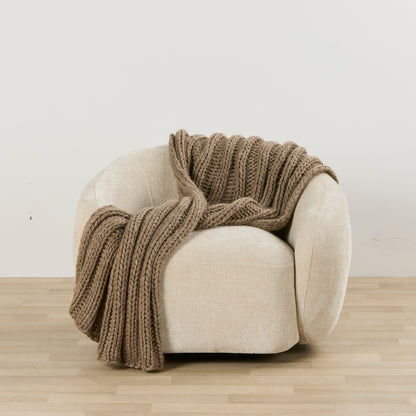 Plaid en grosse maille - Espresso