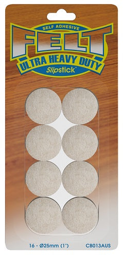 Patins en feutre ronds 25 mm - 16 pièces