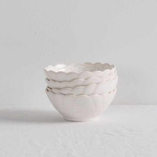 Ensemble de 4 bols Zinnia - Blanc