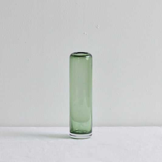 Vase colonne en verre - Moyen - Gris/Vert