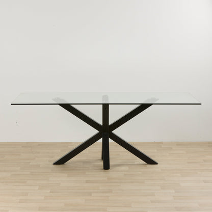Table de salle à manger Gladstone - Noir/Verre - 200 cm