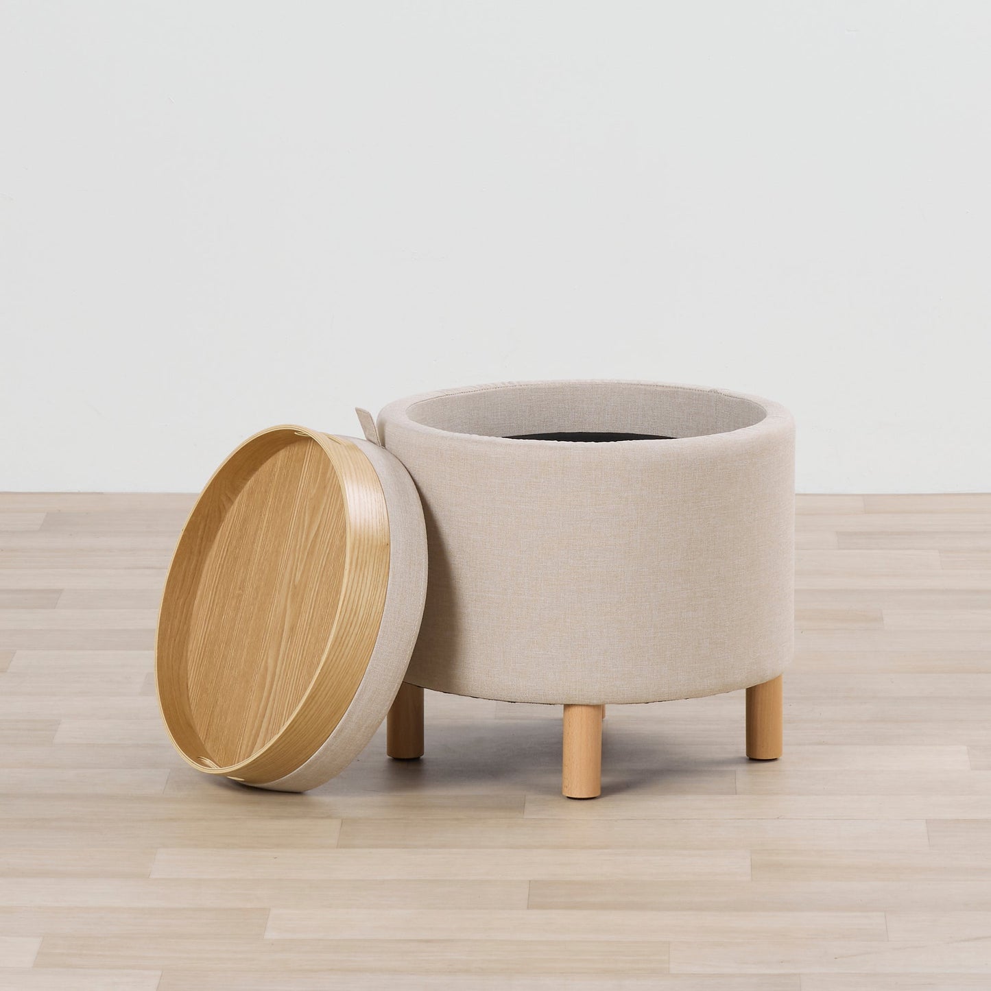 Pouf à plateau - Naturel