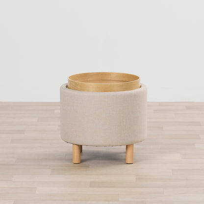 Pouf à plateau - Naturel