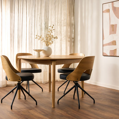 Fauteuil pivotant Adoni - Chêne/Noir