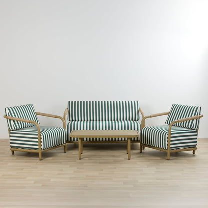 Ensemble d'extérieur Portofino - 4 pièces - Rayures vertes