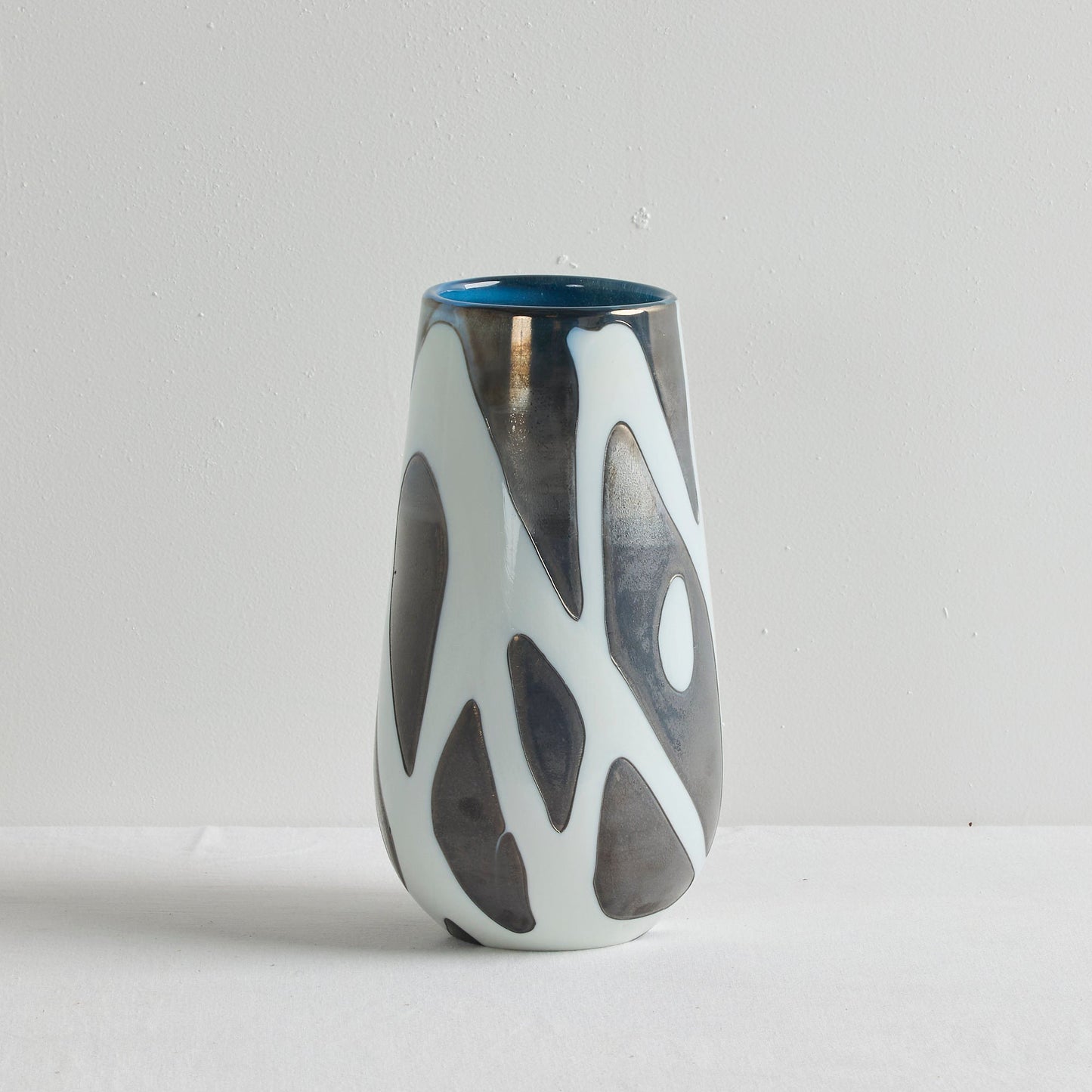 Vase en verre Keaton - Blanc/Étain
