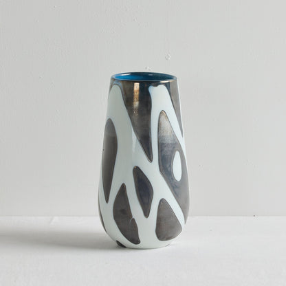 Vase en verre Keaton - Blanc/Étain