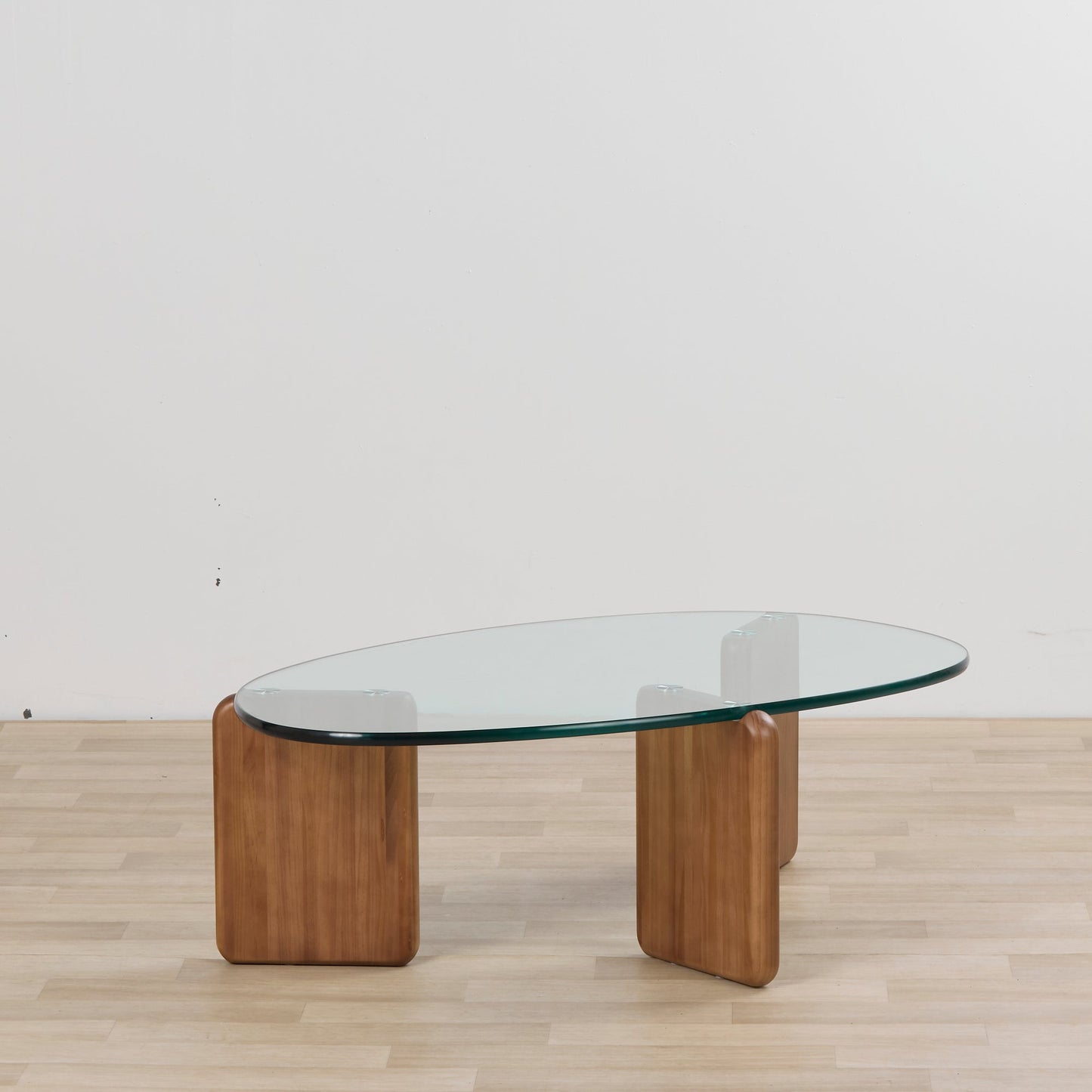 Table basse Pascal - Pin foncé/Verre