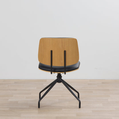 Chaise de salle à manger pivotante Hinton - Noir/Noir