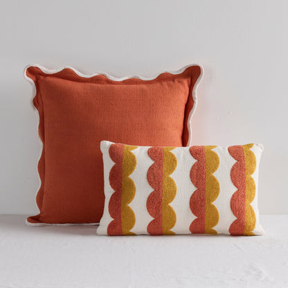 Coussin Perle - Orangina/Blanc - 50x50cm