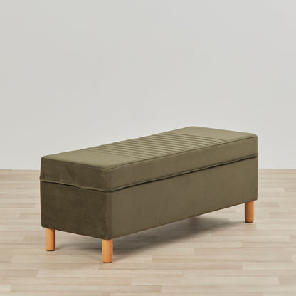 Pouf de rangement - Vert olive
