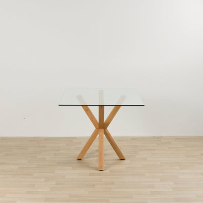 Table de salle à manger Gladstone - Chêne/Verre - 160 cm