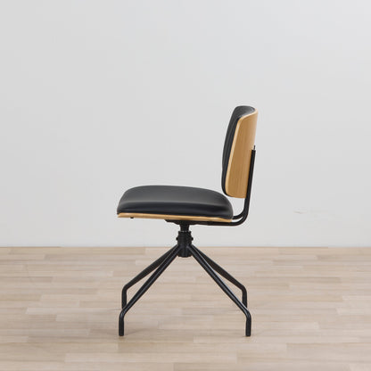 Chaise de salle à manger pivotante Hinton - Noir/Noir