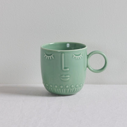Mug Visages - Vert Doux