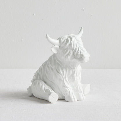 Objet vache assise - Blanc