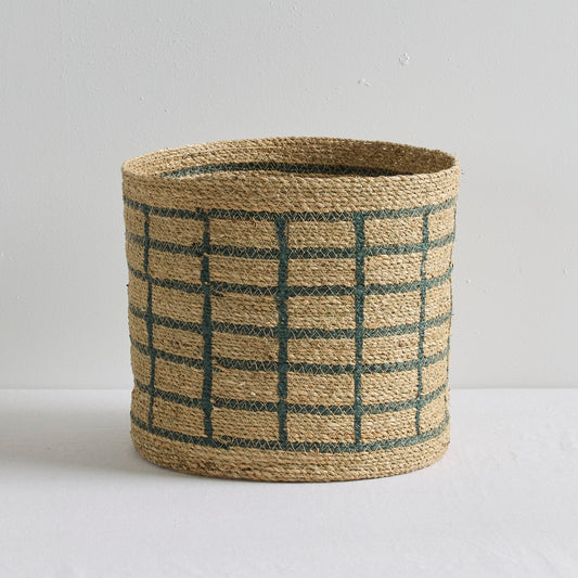 Panier treillis - Vert foncé/Naturel - Grand